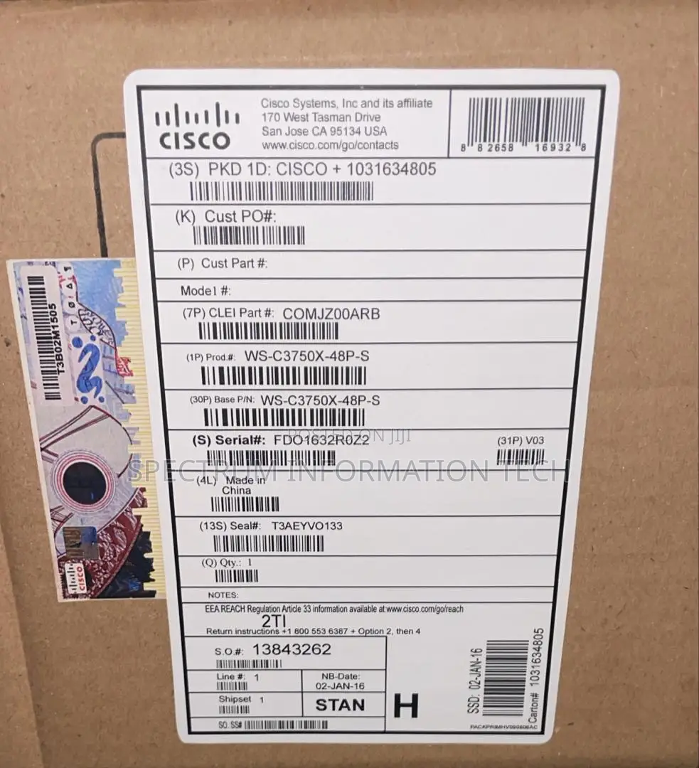Cisco Ws-c3750x-48p-s Gigabits And Poe Switch