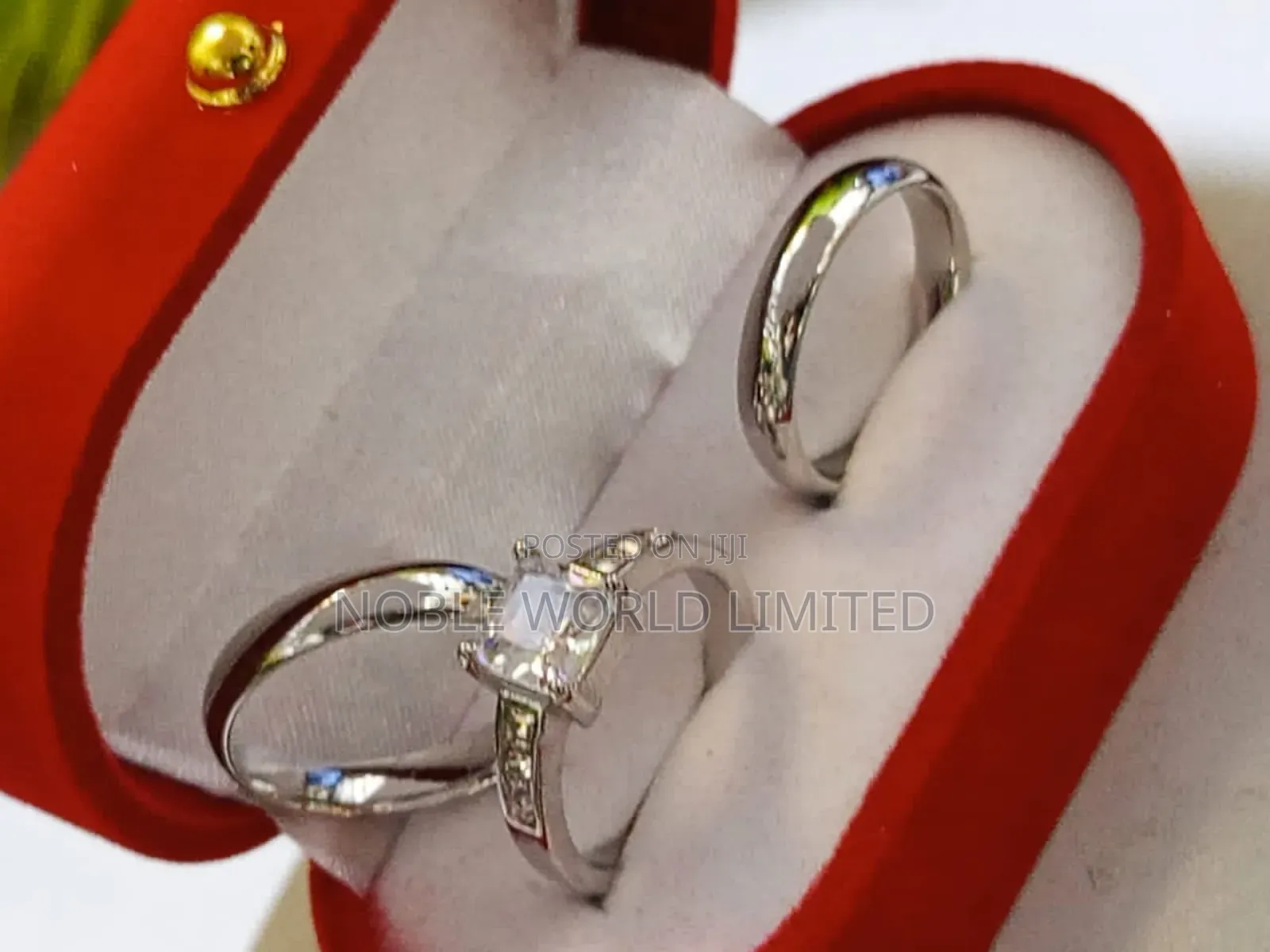 Silver Toned Titanium Steel Wedding /Engagement Rings Gl 1j