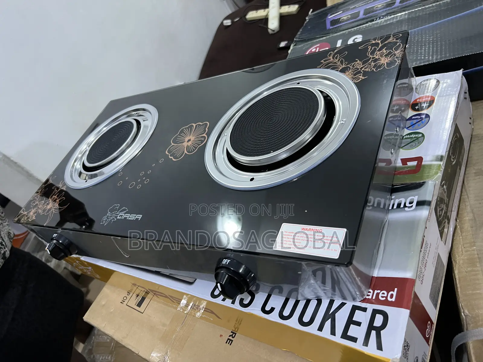 Qasa QGC-2bg 2-Burner Cooker Advanced Infrared Heat Glass Surface
