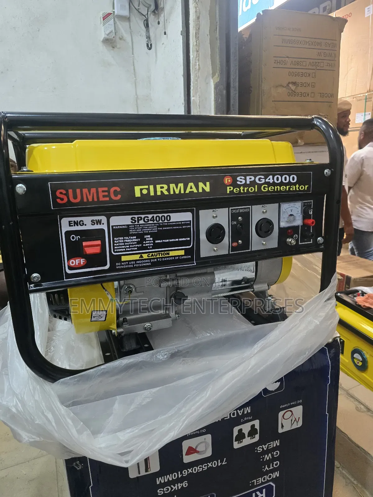 Manual Start Sumec Firman Petrol Generator Model Spg4000m 100%Copper