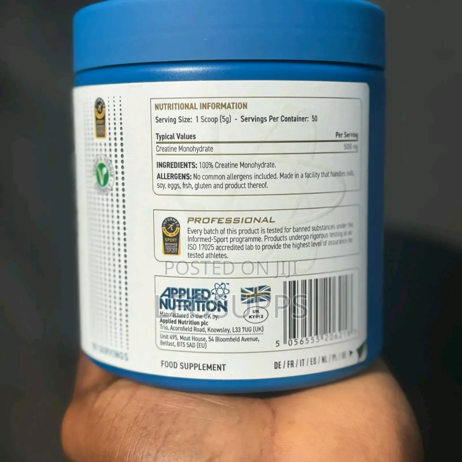 Applied Nutrition Creatine Monohydrate 5grams (50 Servings)