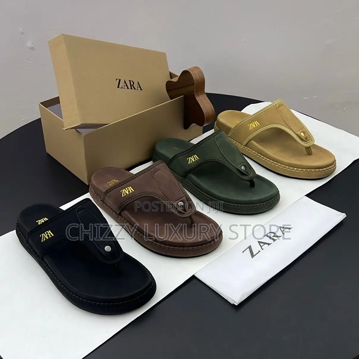 Zara Quality Luxury Men Genuine Leather Pams