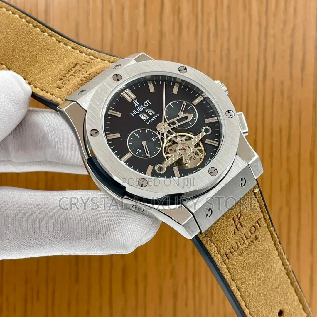 Hublot Quality Luxury Men Genuine Leather Chronograph Wristwatch