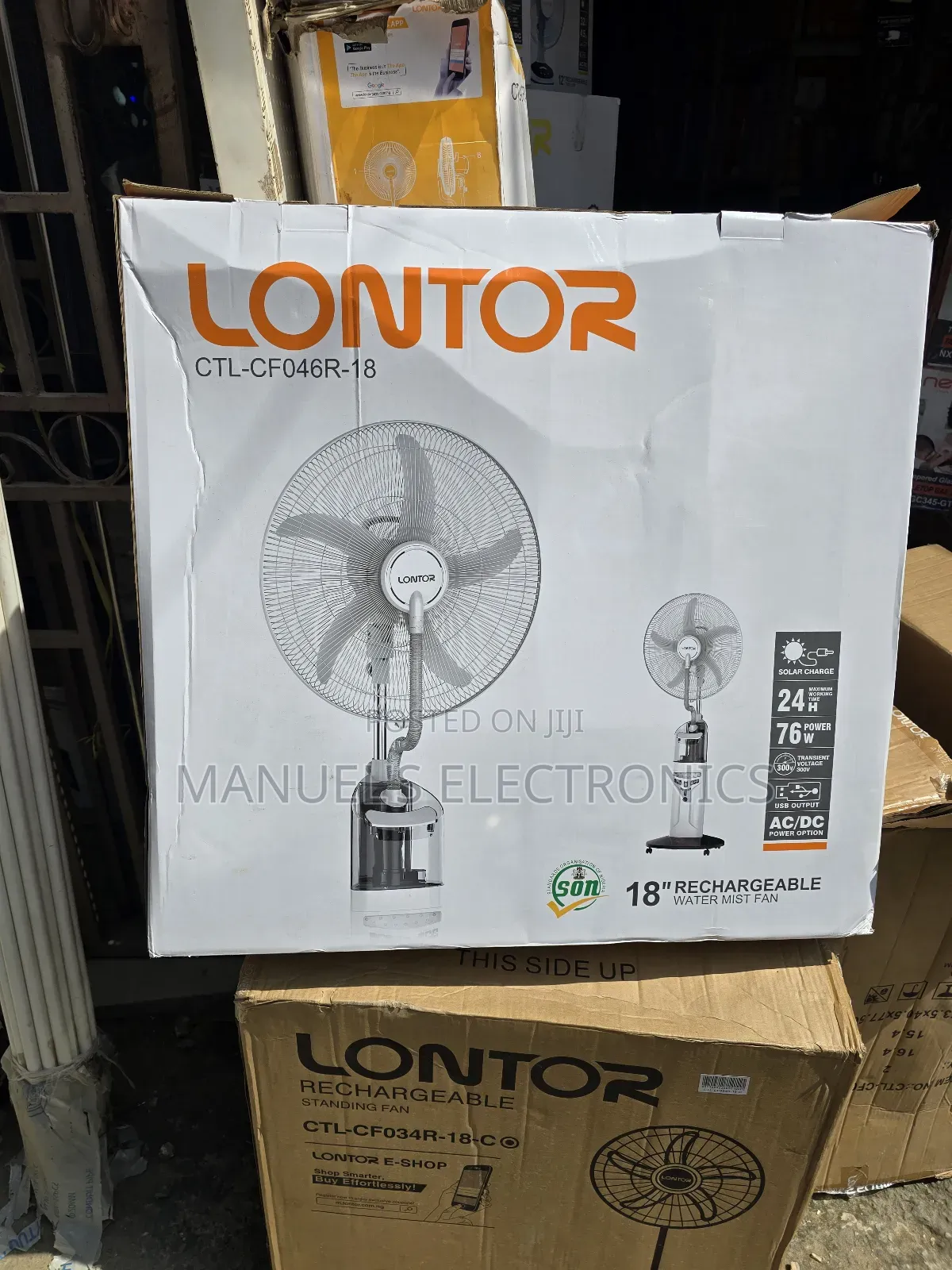 Your Original Lontor Rechargeable Standing Fan Water Mist 18inch