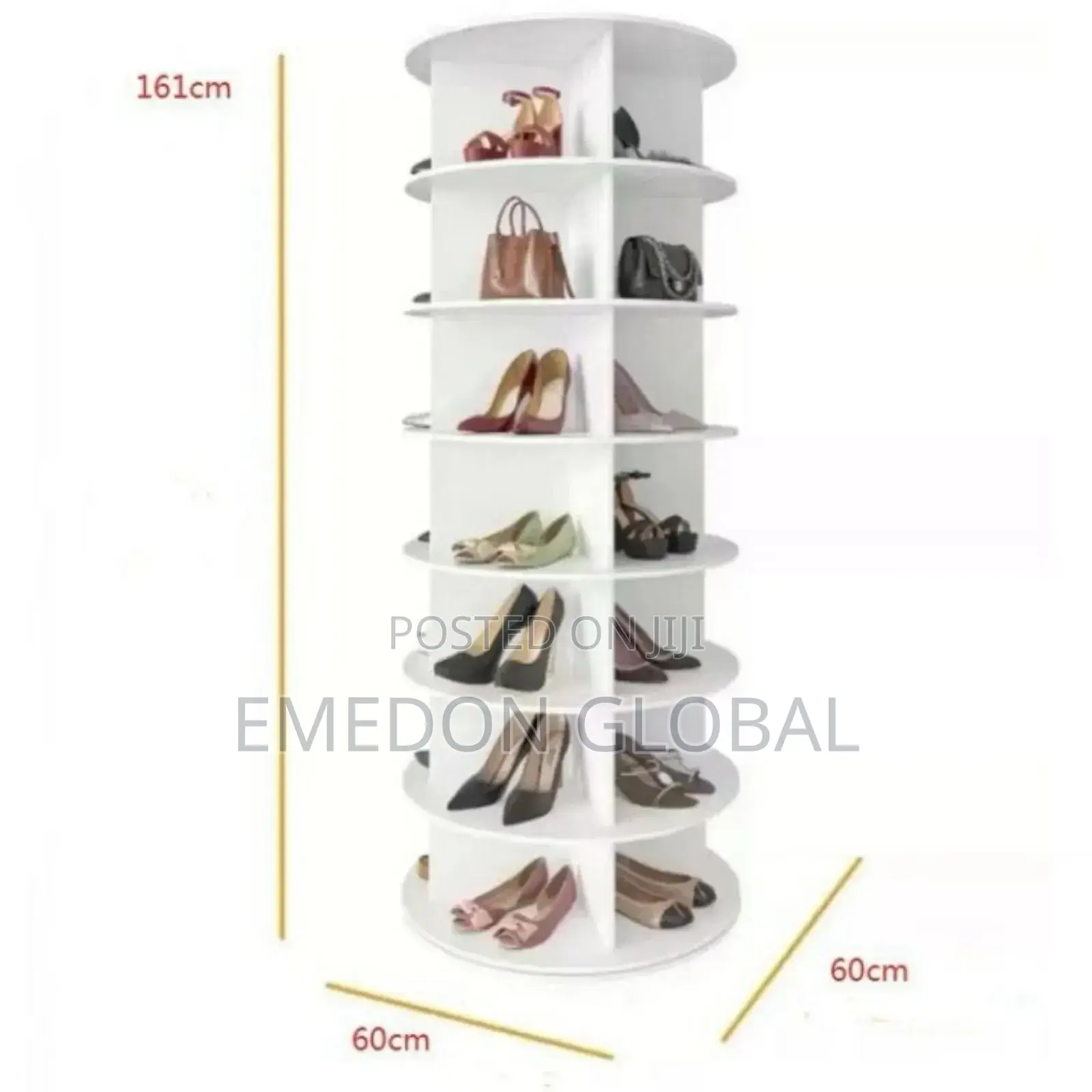 7-Tier, 360° Rotating Shoe Rack Tower.