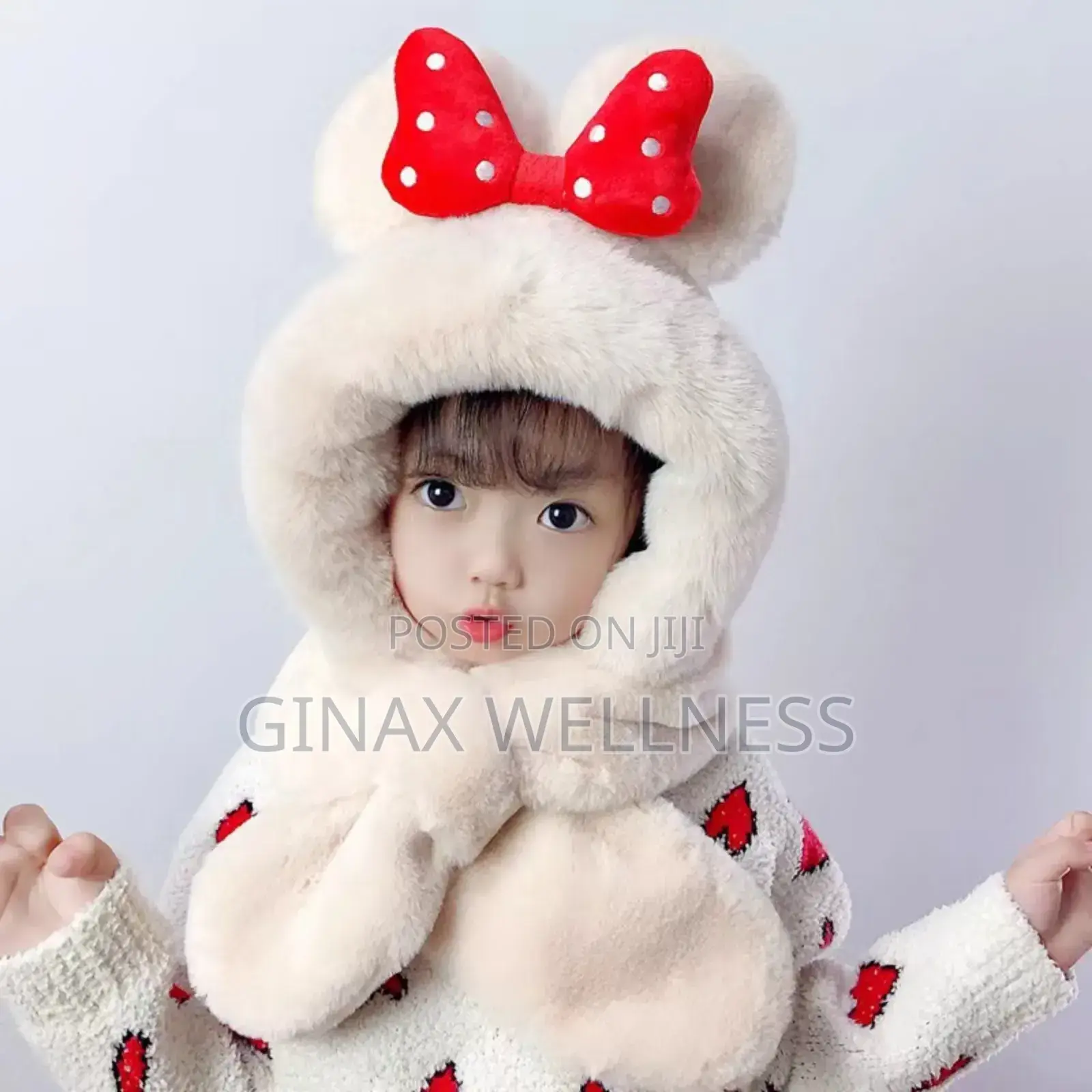 Thick, Soft Adorable Troop Hat With Bow Design (1-8 Years, 46-54cm)