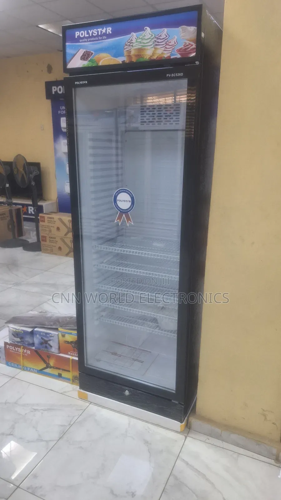 New Polystar526l Showcase Chiller Single Fridge For Business Warranty