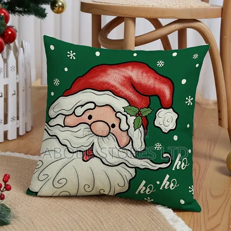 Green Father Christmas Throw Pillow