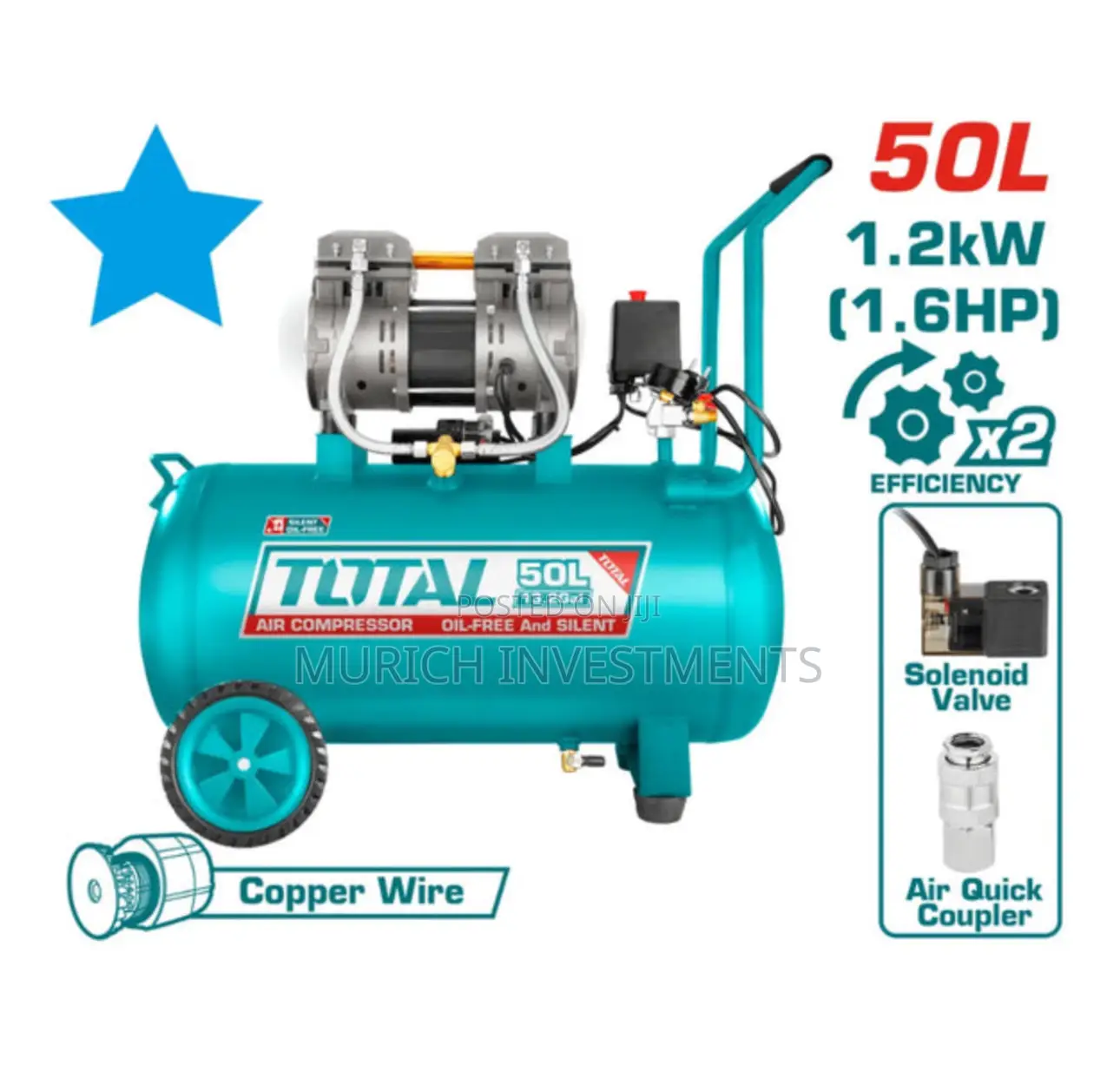 Total Oiless Air Compressor 50l With Low Noise