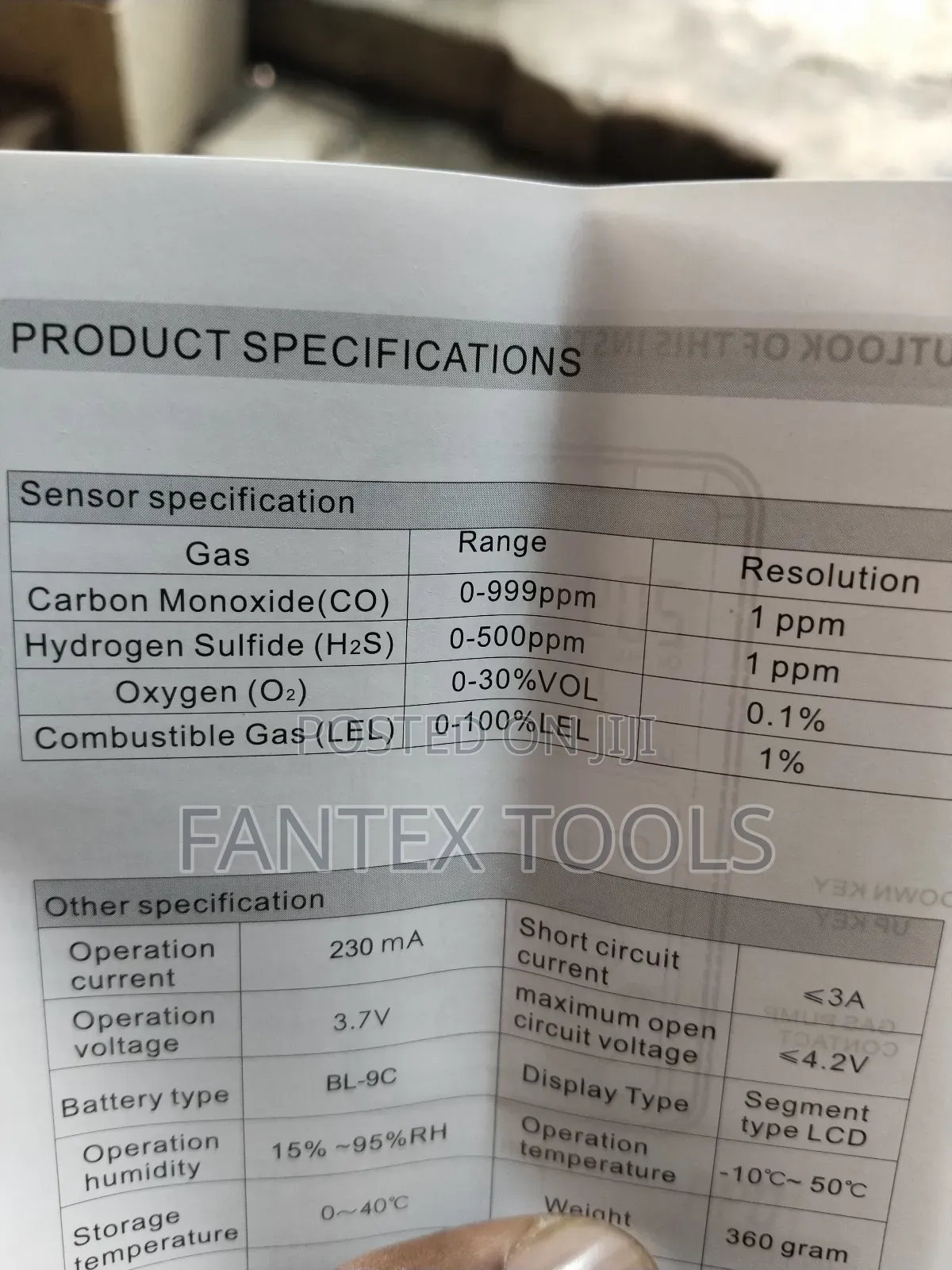 Smart Sensor Gas Detector 4 In 1.