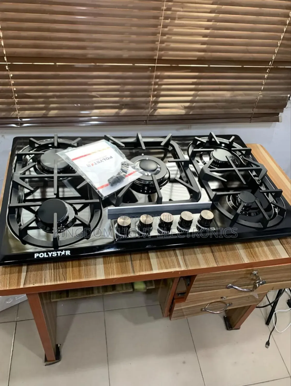Polystar Luxury Inbuilt 5 Burners Stainless Gas Cooker 60x90cm 100% Cp