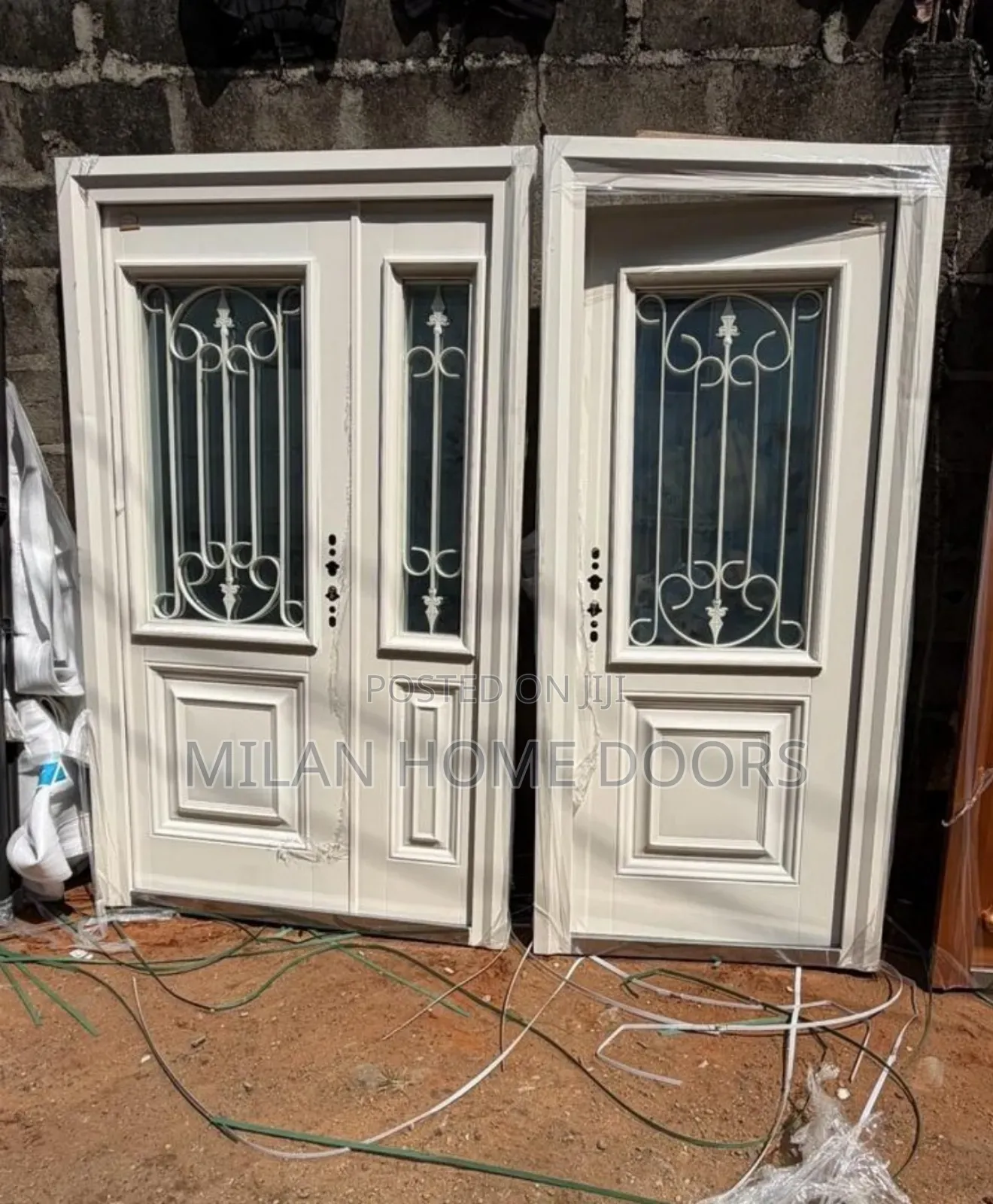 4ft White French Glass Security Door