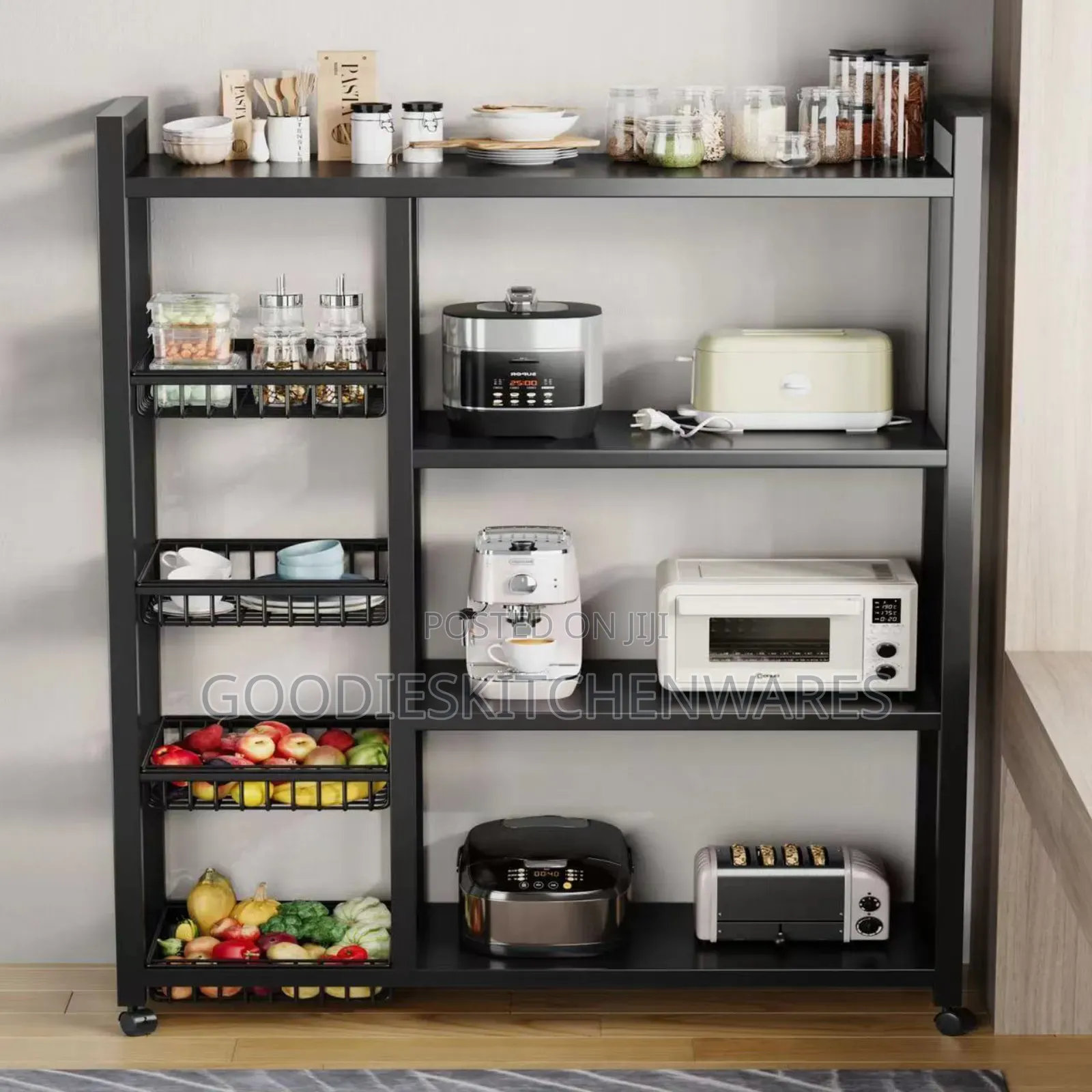 4 Layers Kitchen Organizer Shelf With Wheel