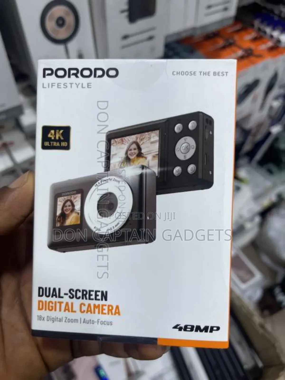 Porodo Dual Screen Digital Camera 48mp 18x Digital Zoom Auto Focus