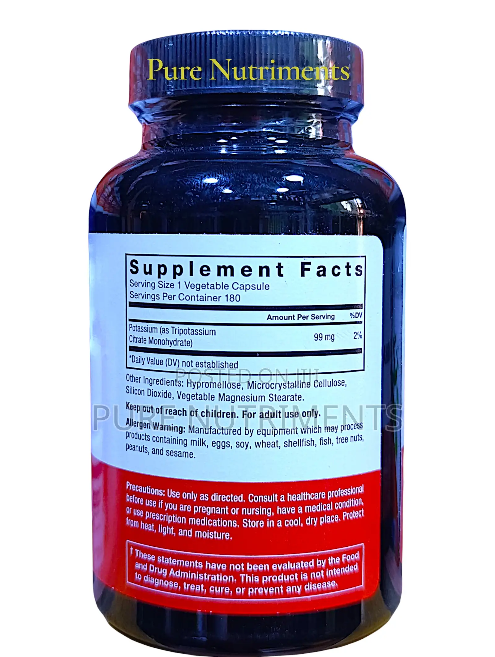 Force Factor Potassium Citrate 99mg – 180 Capsules Electrolyte Support