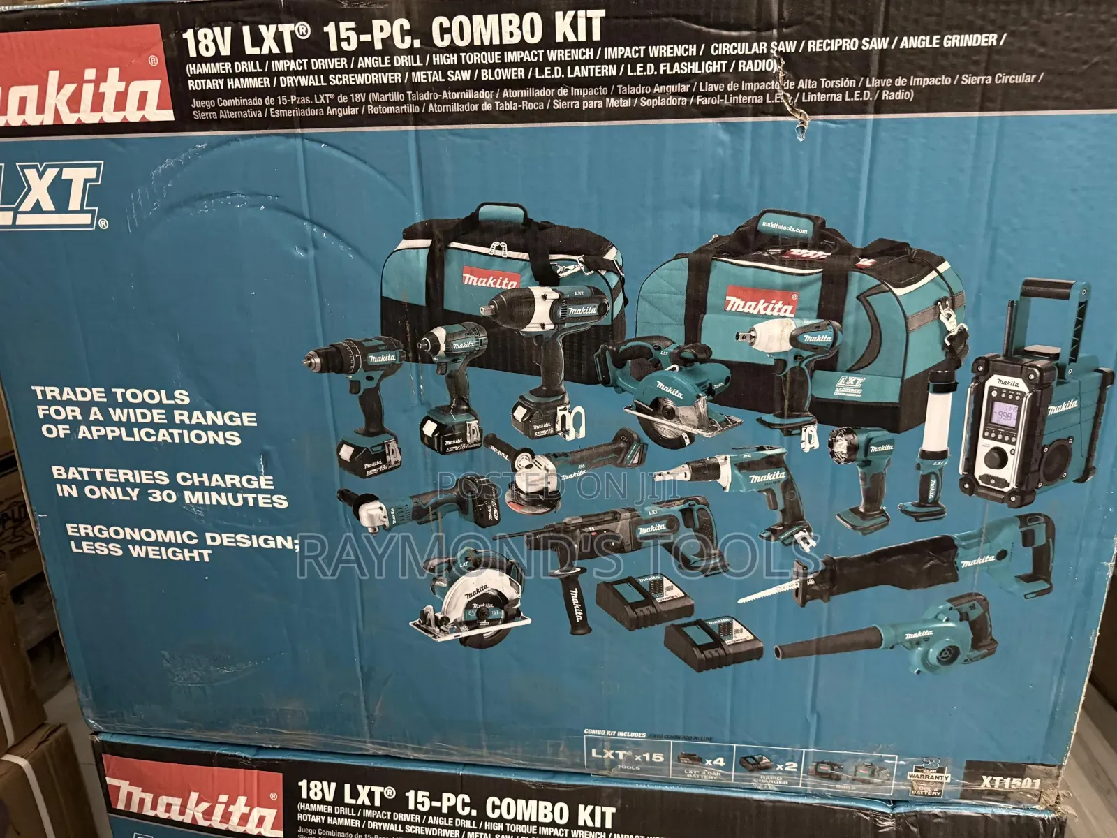 Original Makita Xt1501 18v LXT 15pcs Cordless Combo Kit (4x3.0ah)