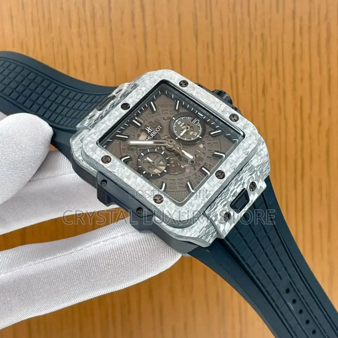 Hublot Quality Luxury Men Chronograph Rubber Strap Wristwatch
