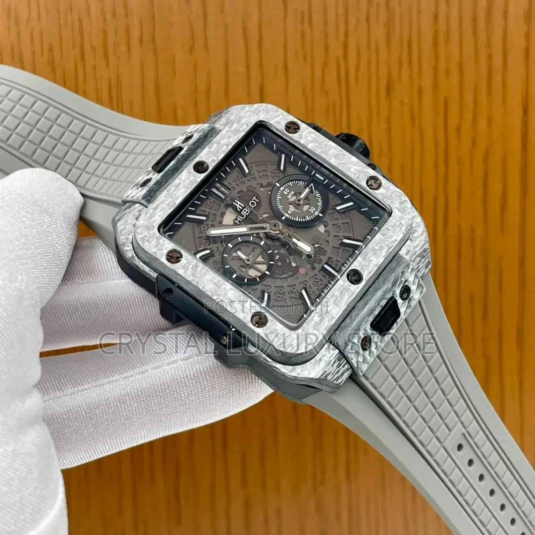 Hublot Quality Luxury Men Chronograph Rubber Strap Wristwatch