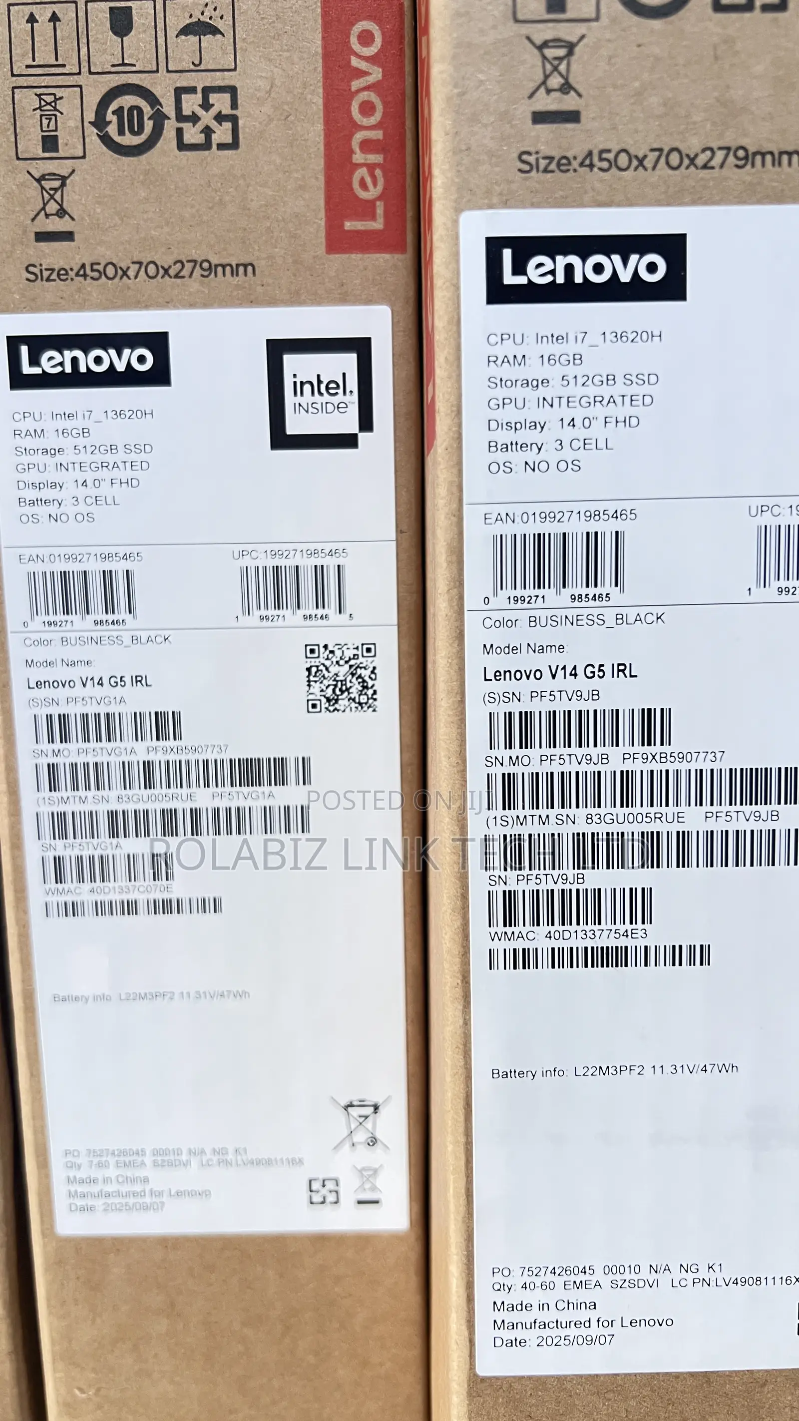 New Laptop Lenovo V14 G4 IRU 16GB Intel Core I7 SSD 512GB