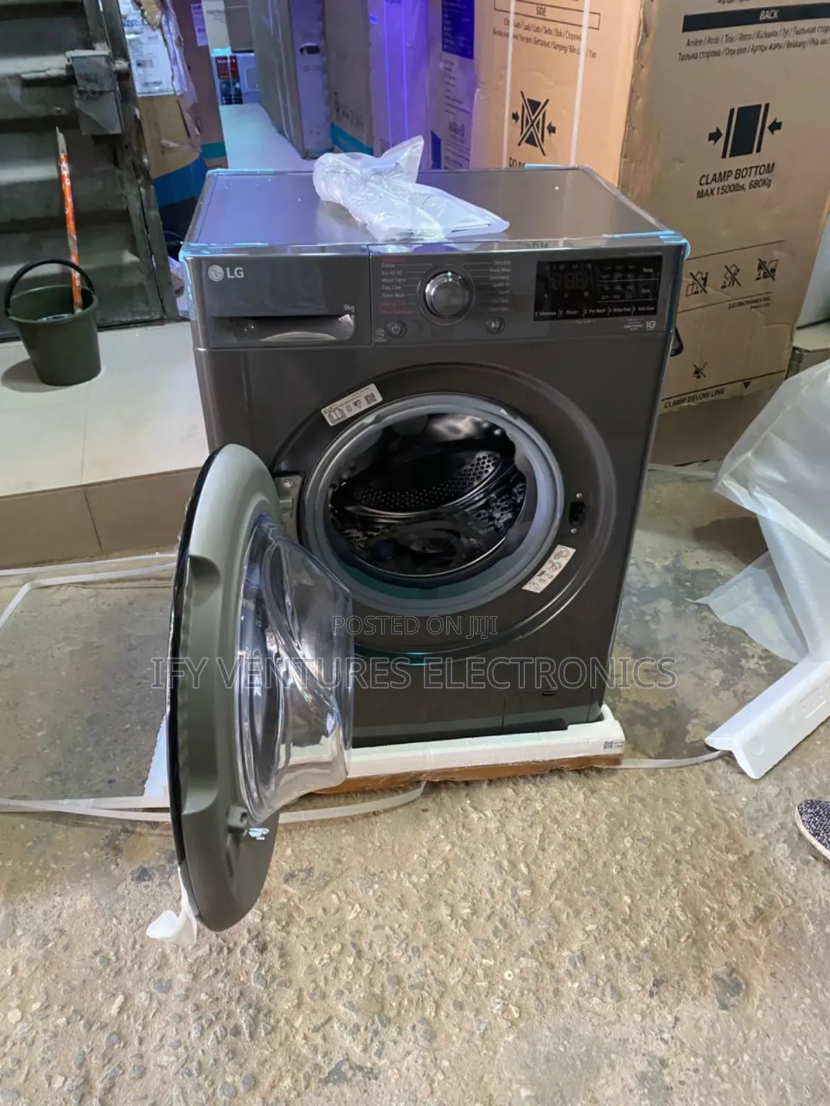 9kg Lg Wash And Spin Front Loader Automatic Washing Machine,Gray Color