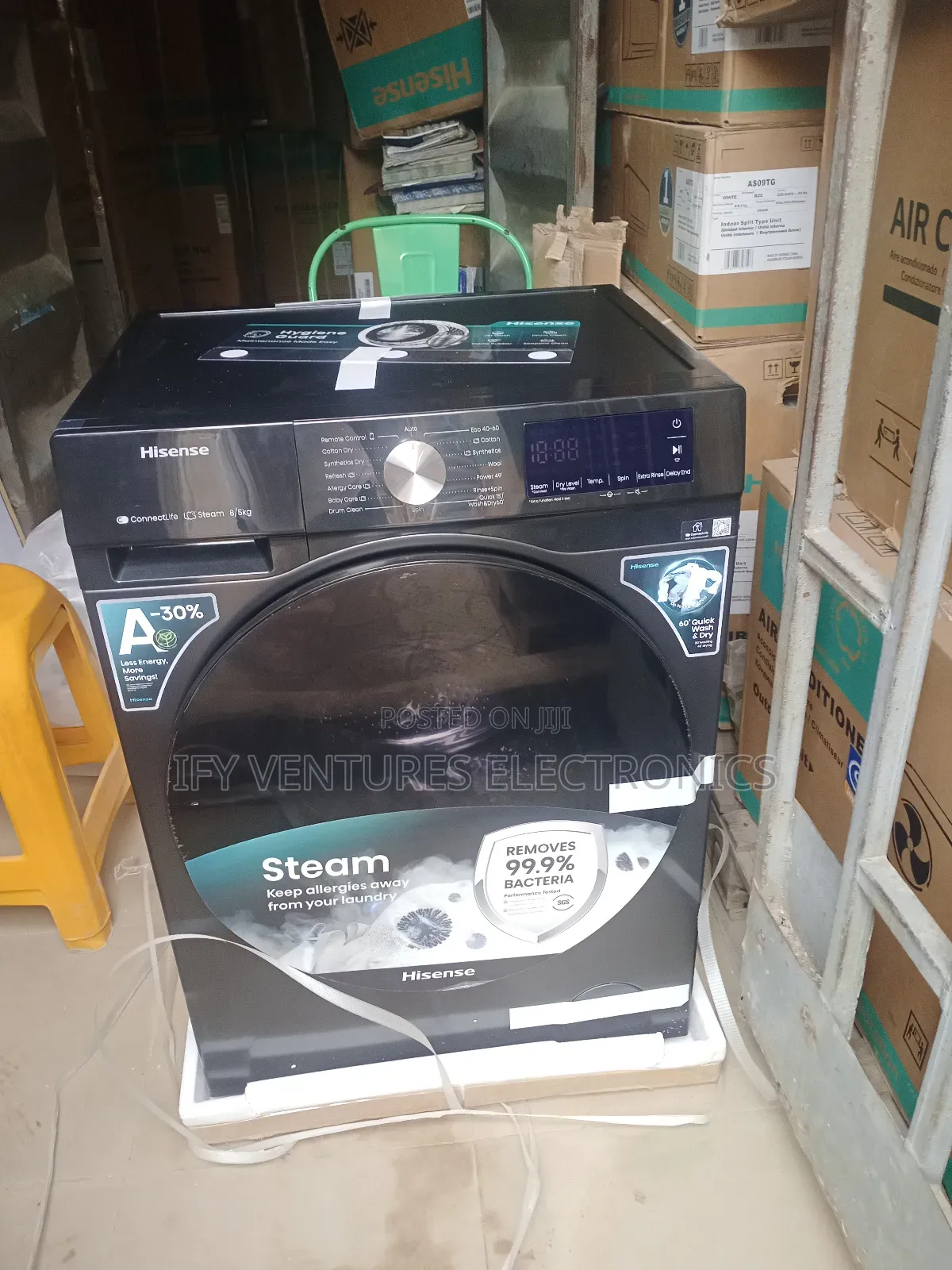 8kg Hisense Inverter Wash And Dry Front Loader  Washing Machine