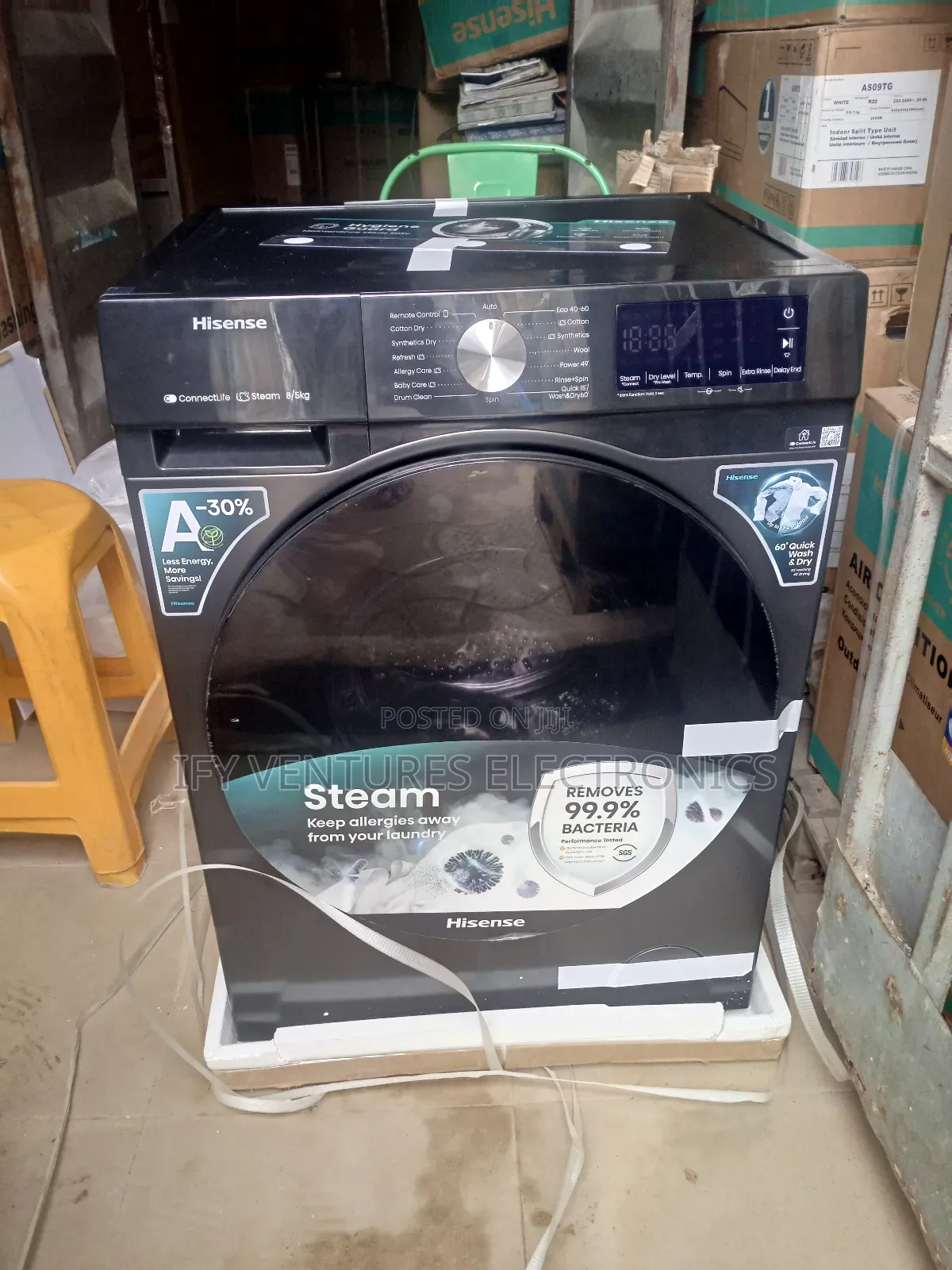 8kg Hisense Inverter Wash And Dry Front Loader  Washing Machine