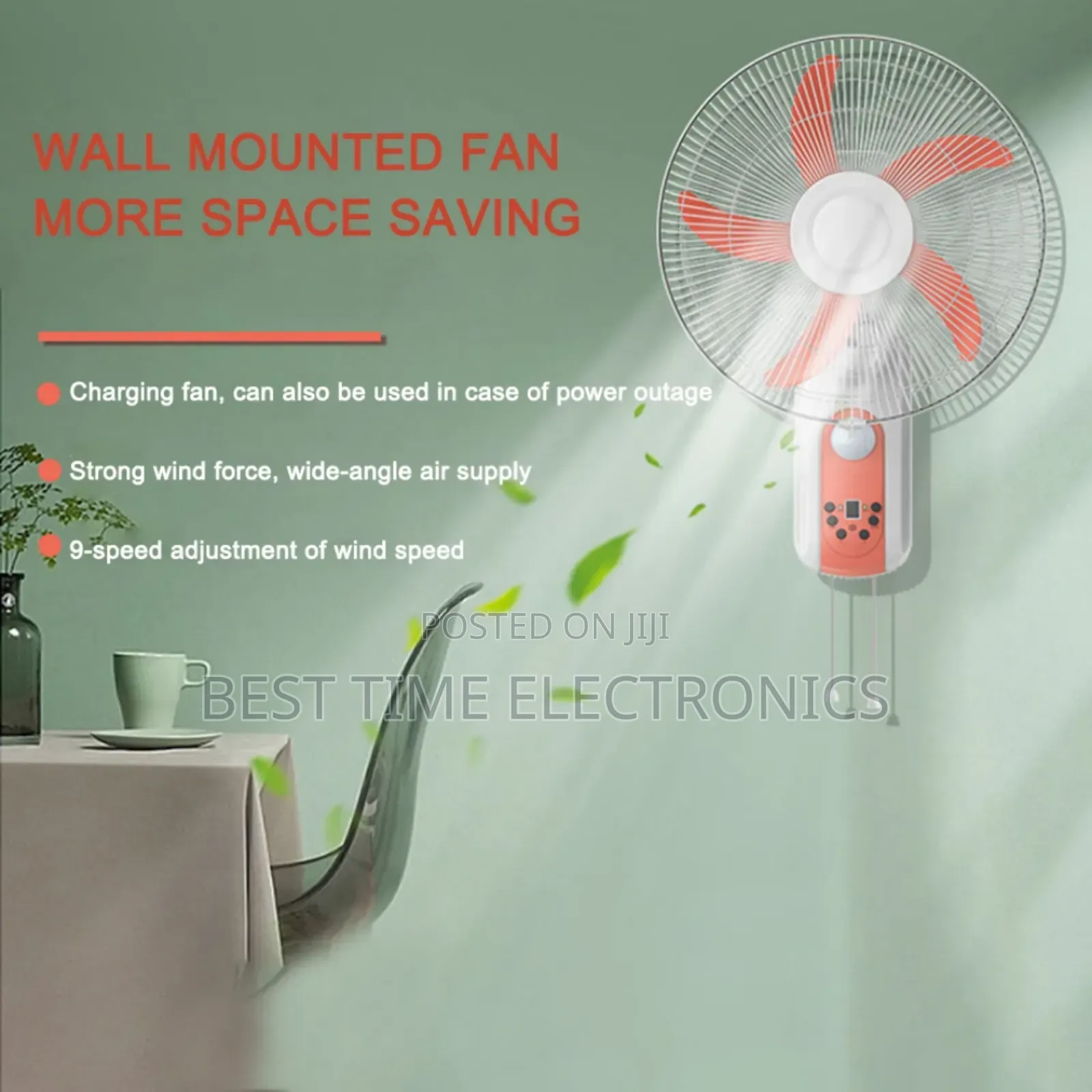 16" Homeflower Ac/Dc Rechargeable Wall Fan