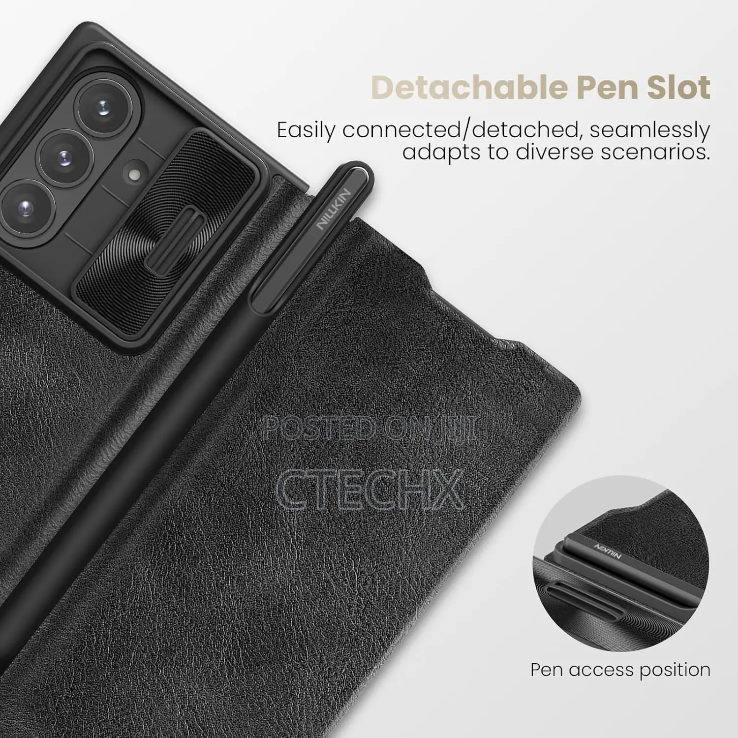 Samsung Galaxy Z Fold 7 Leather Wallet Case With Card Slot And S Pen.