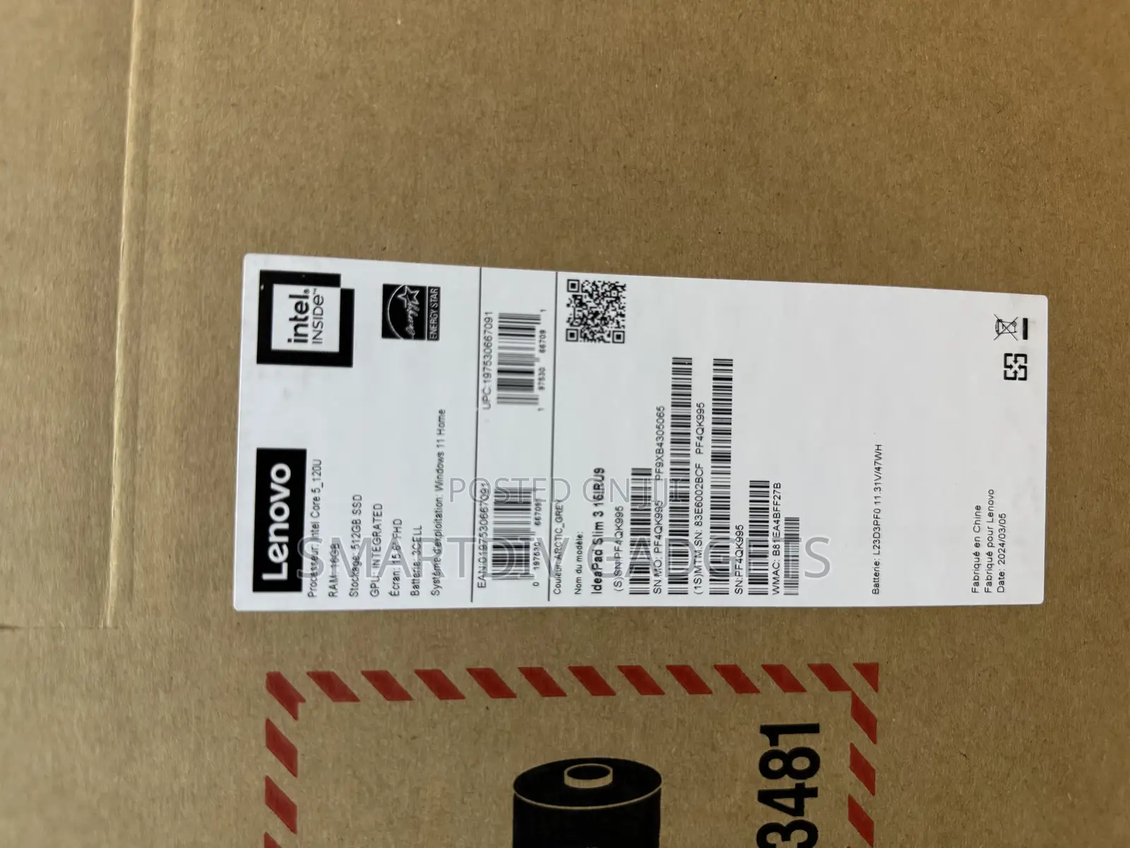 New Laptop Lenovo Ideapad 3 16GB Intel Core 5 SSD 512GB