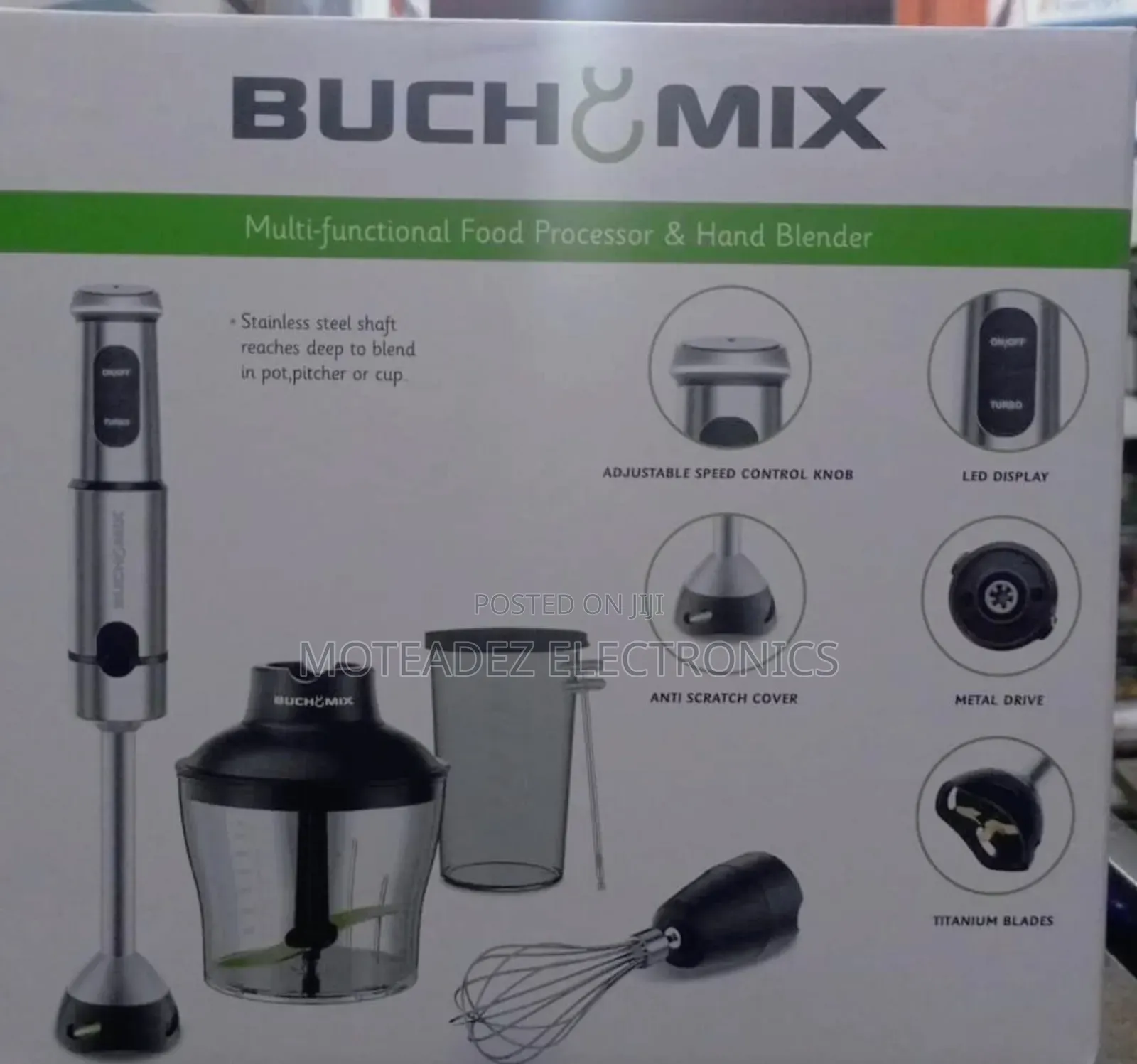 Buchymix 12in1 Multifunction Food Processor W/Turbo Stick Hand Blender