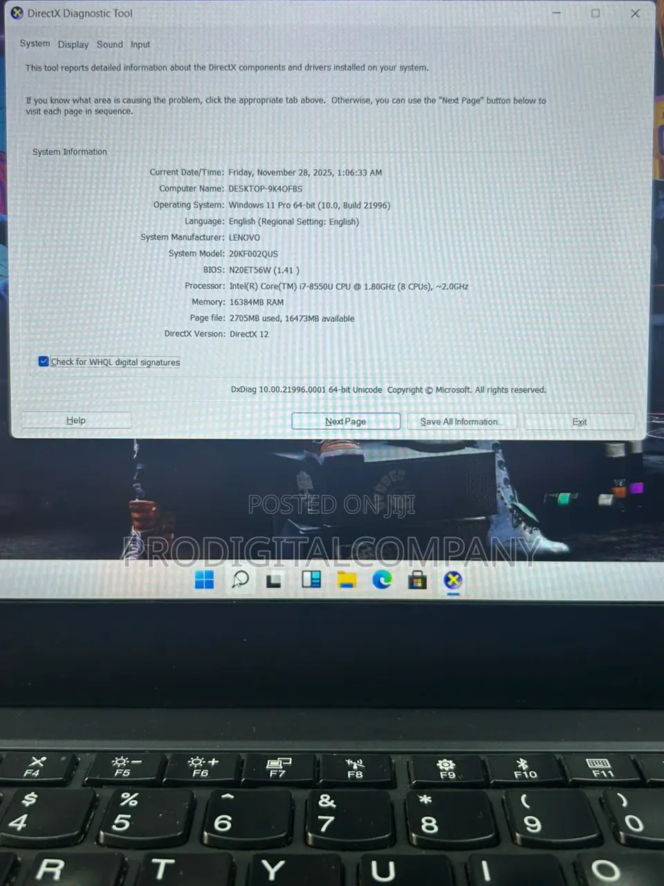 Laptop Lenovo ThinkPad X280 16GB Intel Core i7 SSD 256GB