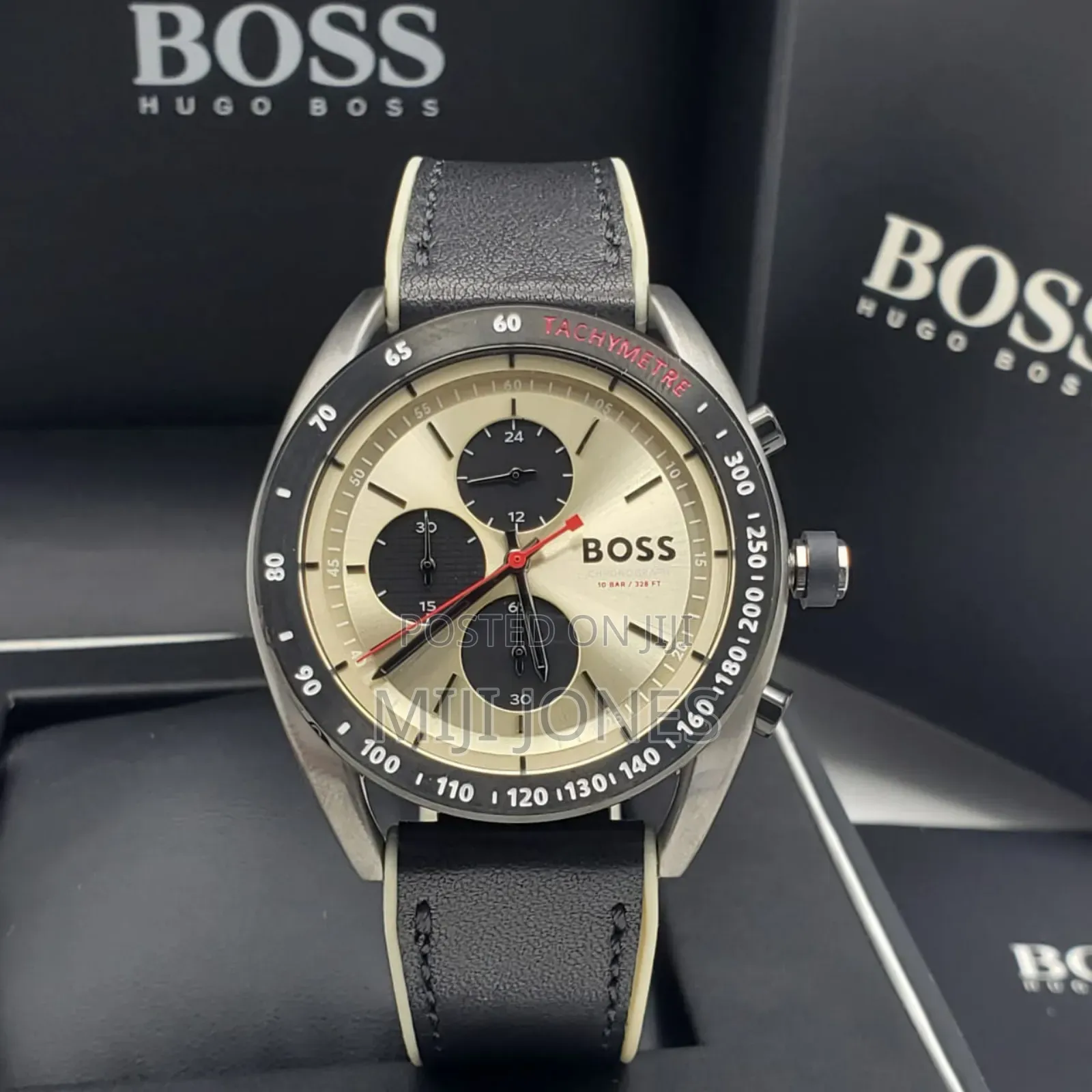 "Boss Inspired Leather Strap Watch - Battery Powered"
