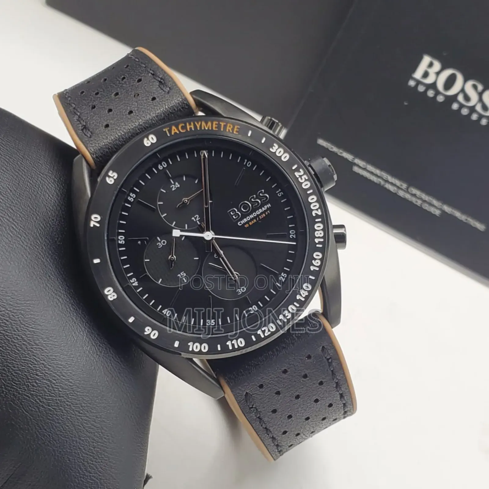 "Boss Inspired Leather Strap Watch - Battery Powered"
