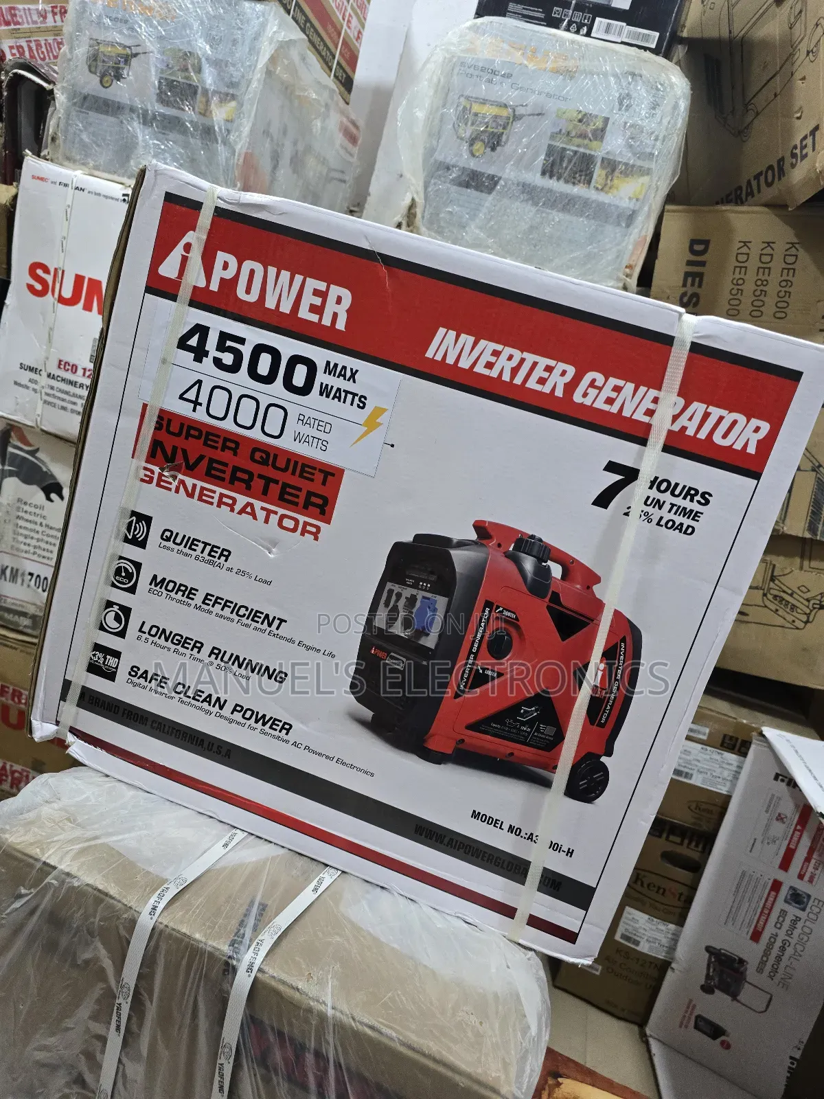 Ipower Inverter Soundproof Petrol Gen Low Fuel Consumption 4.0kva