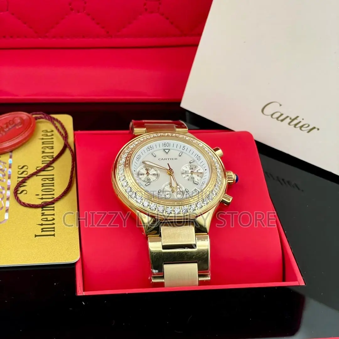 Cartier Quality Luxury Men Women Chain Strap Wristwatch