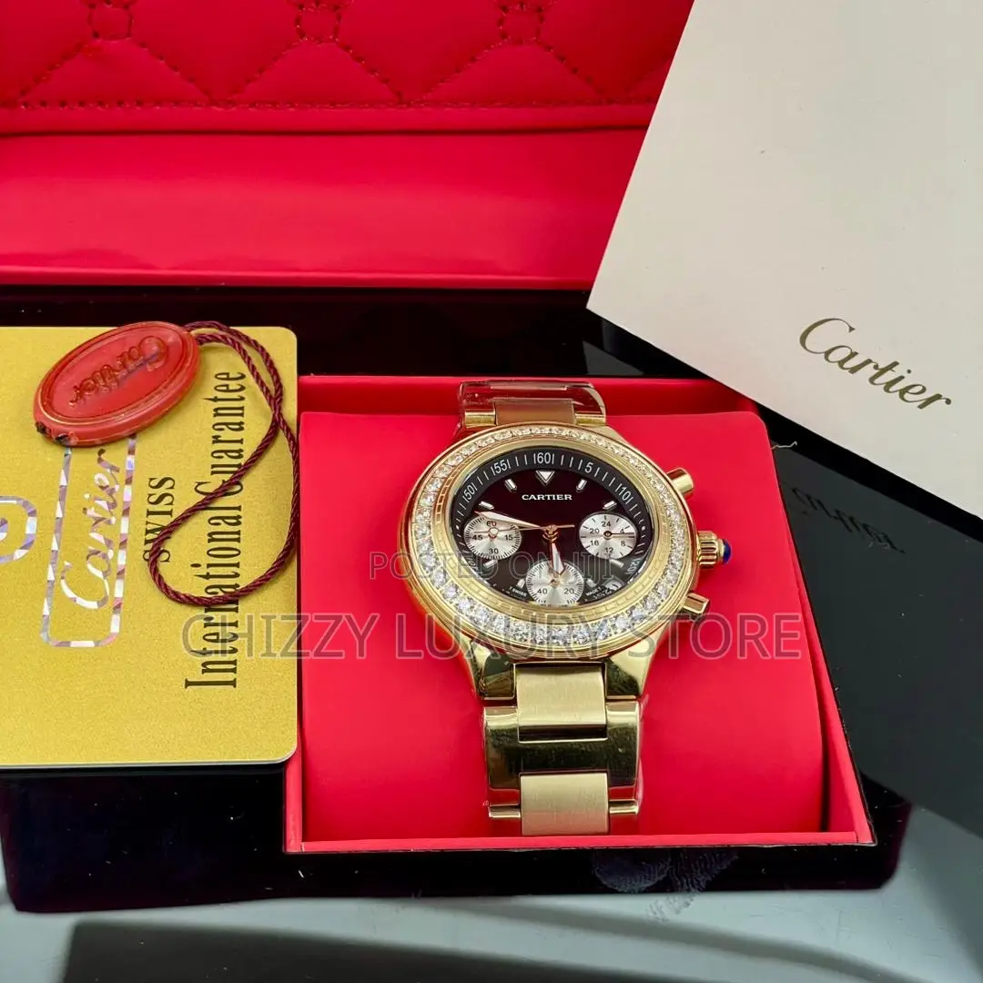 Cartier Quality Luxury Men Women Chain Strap Wristwatch