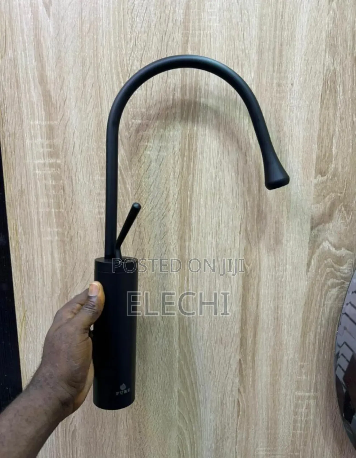 Long Black Basin/Cabinet Mixer Tap