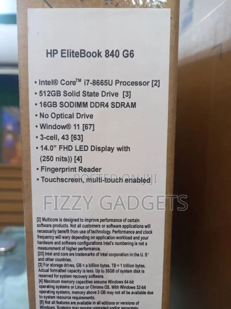 New Laptop HP EliteBook 840 G6 16GB Intel Core i7 SSD 512GB