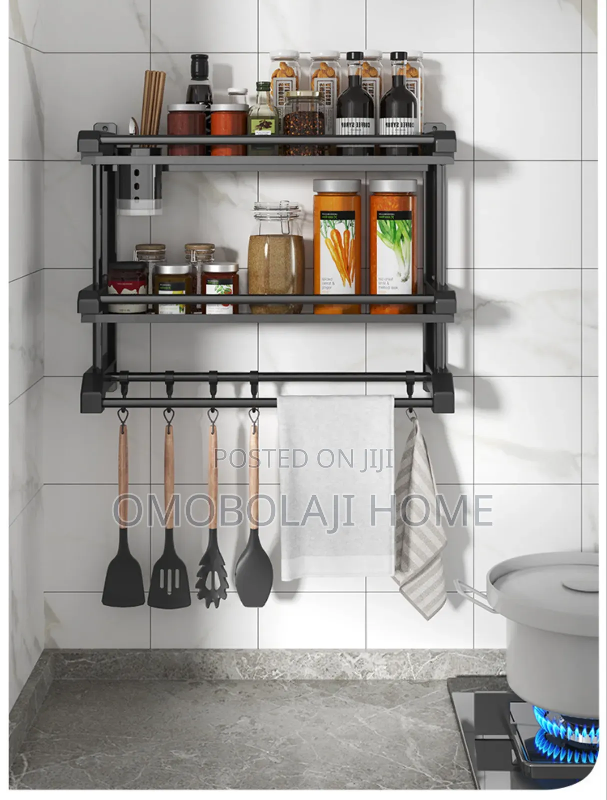 3 Tier Multipurpose Kitchen Bathroom Organizer With Towel Hanger