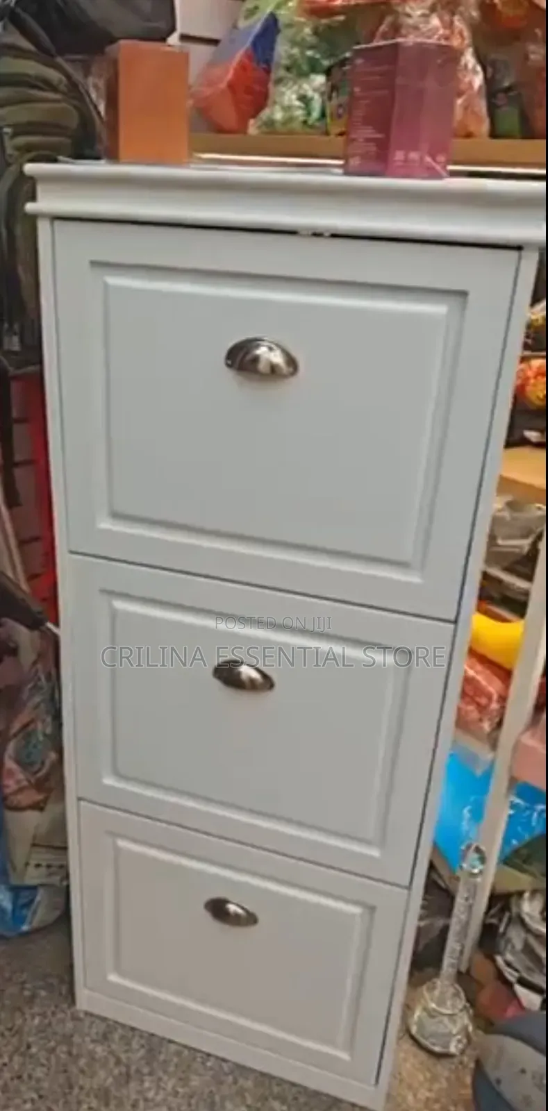 Shoe Storage Cabinet With 3 Flip Drawers and Adjustable Shelves