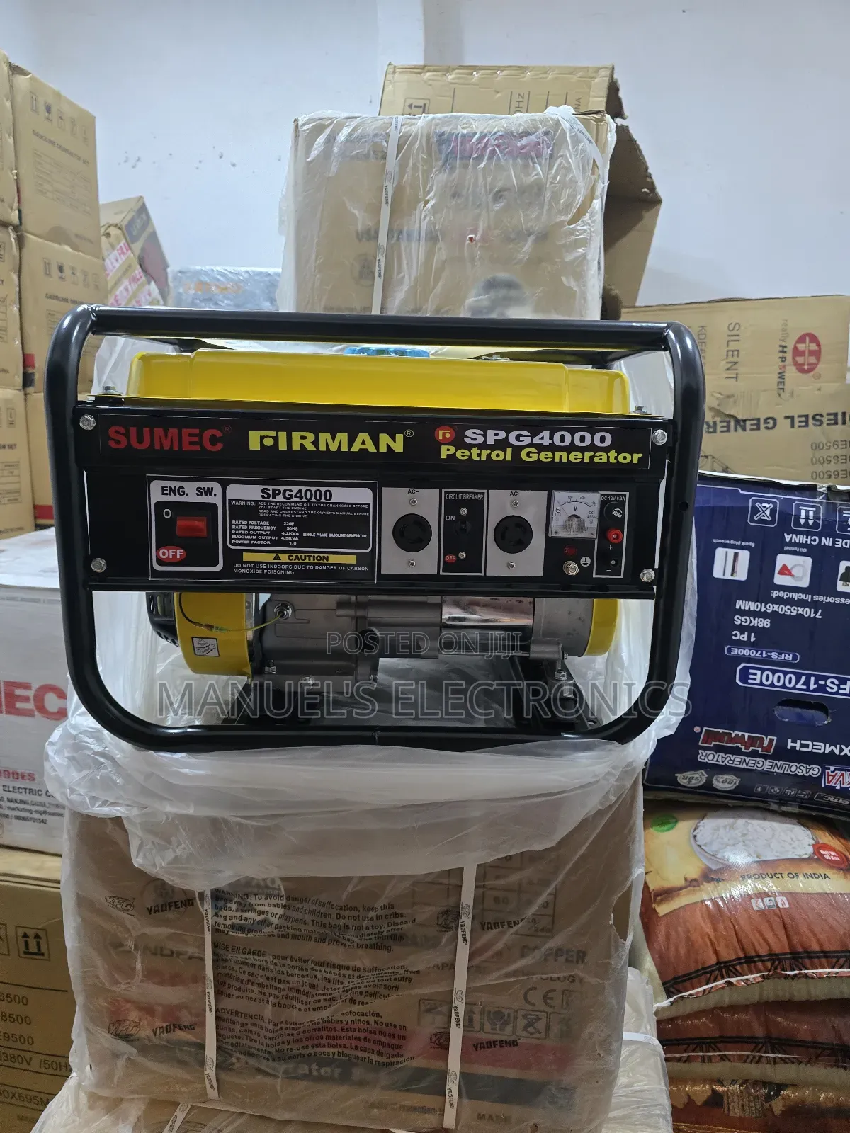 Sumec Firman Petrol Generator Model Spg4000m 4kva 100% Copper Coil