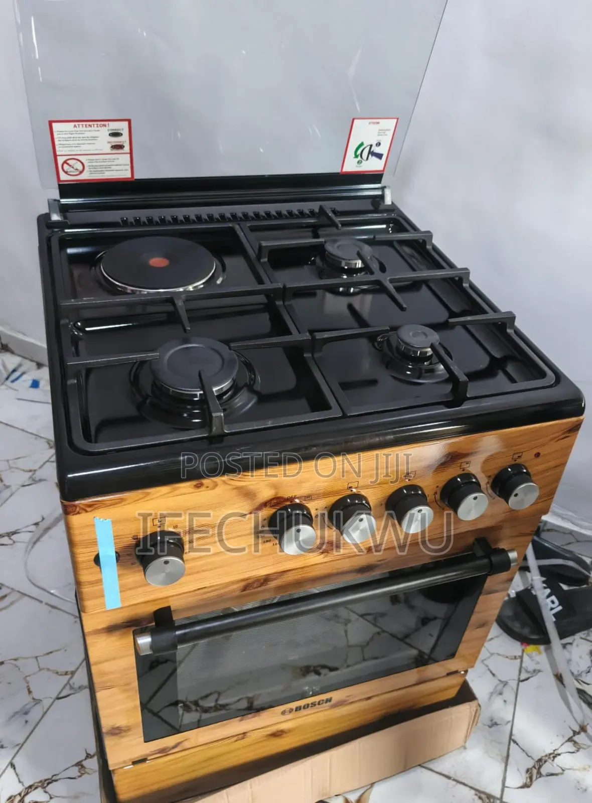 Quality Bosch Wood 60x60cm Automatic 3+1 Gas Electric Cooker Copper