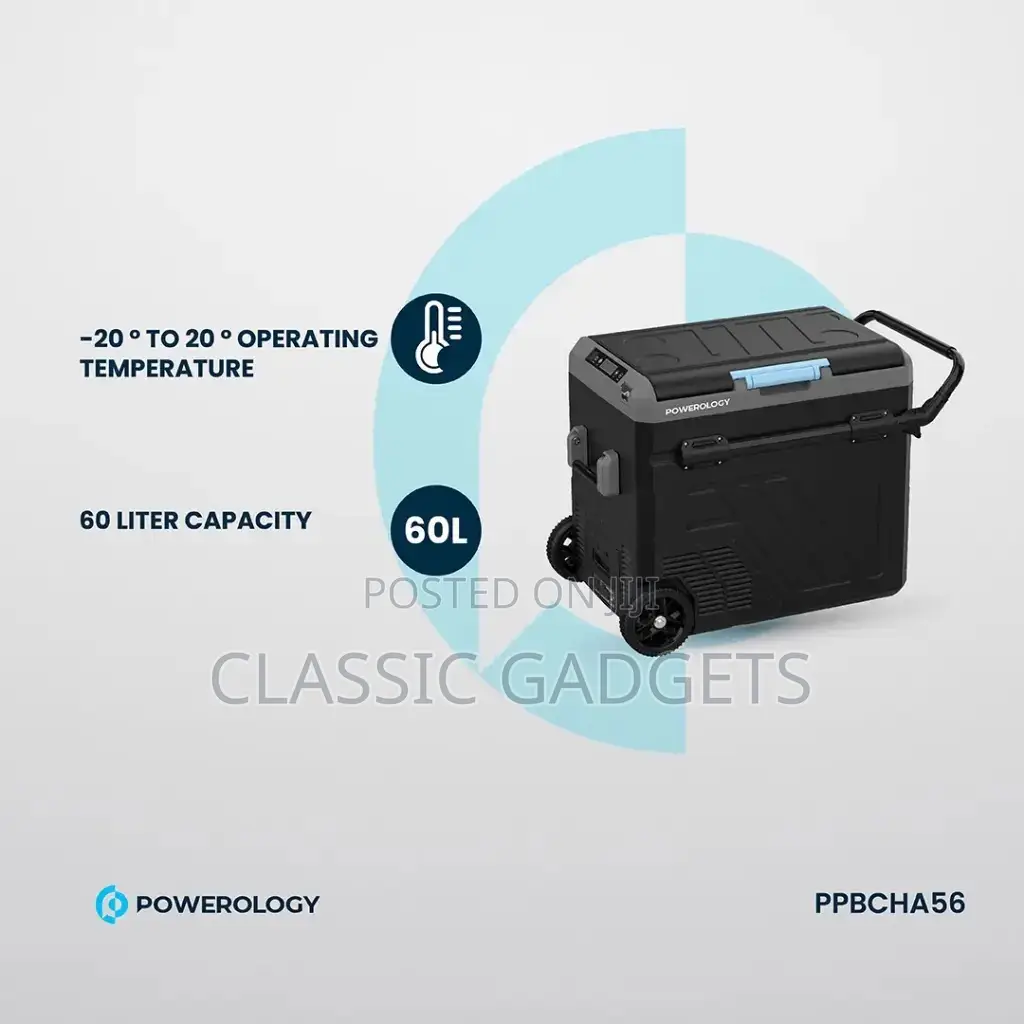 Powerology Dual Compartment Smart Fridge And Freezer 60l