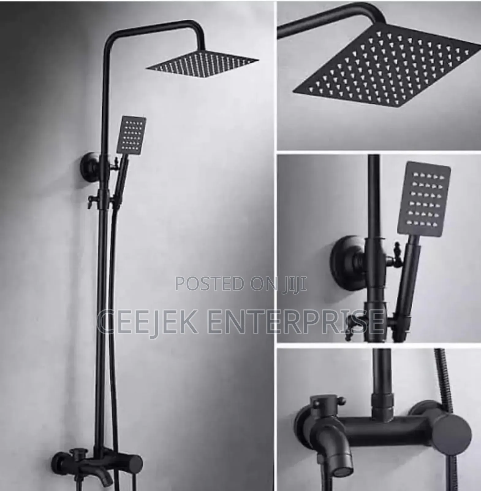 High Grade Black Standing Shower