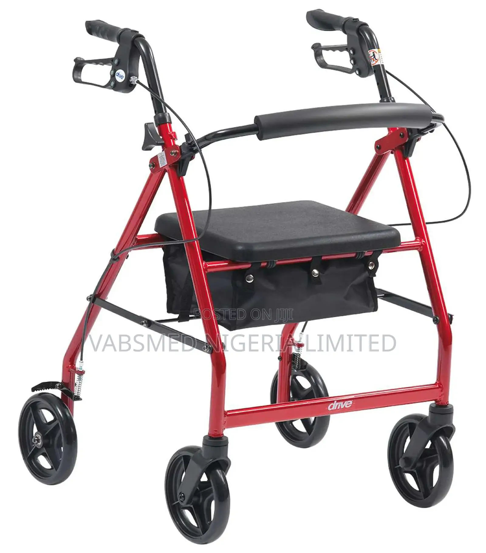 Red Aluminum Rollator Walker