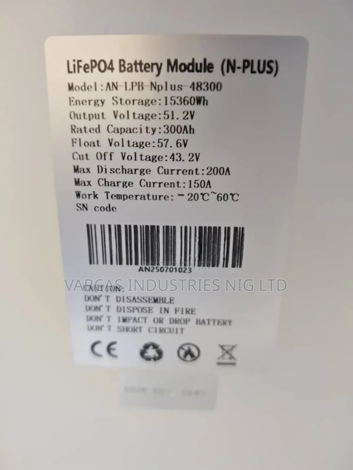 Anern 16kw Lithium Iron Battery