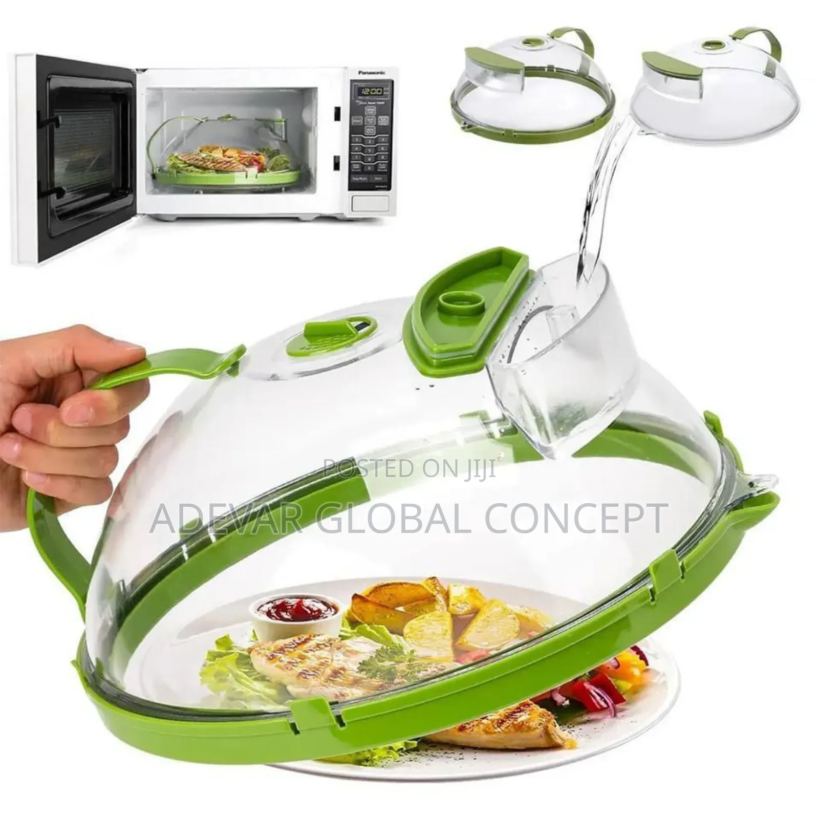 Microwave Food Cover With Steamer and Handle