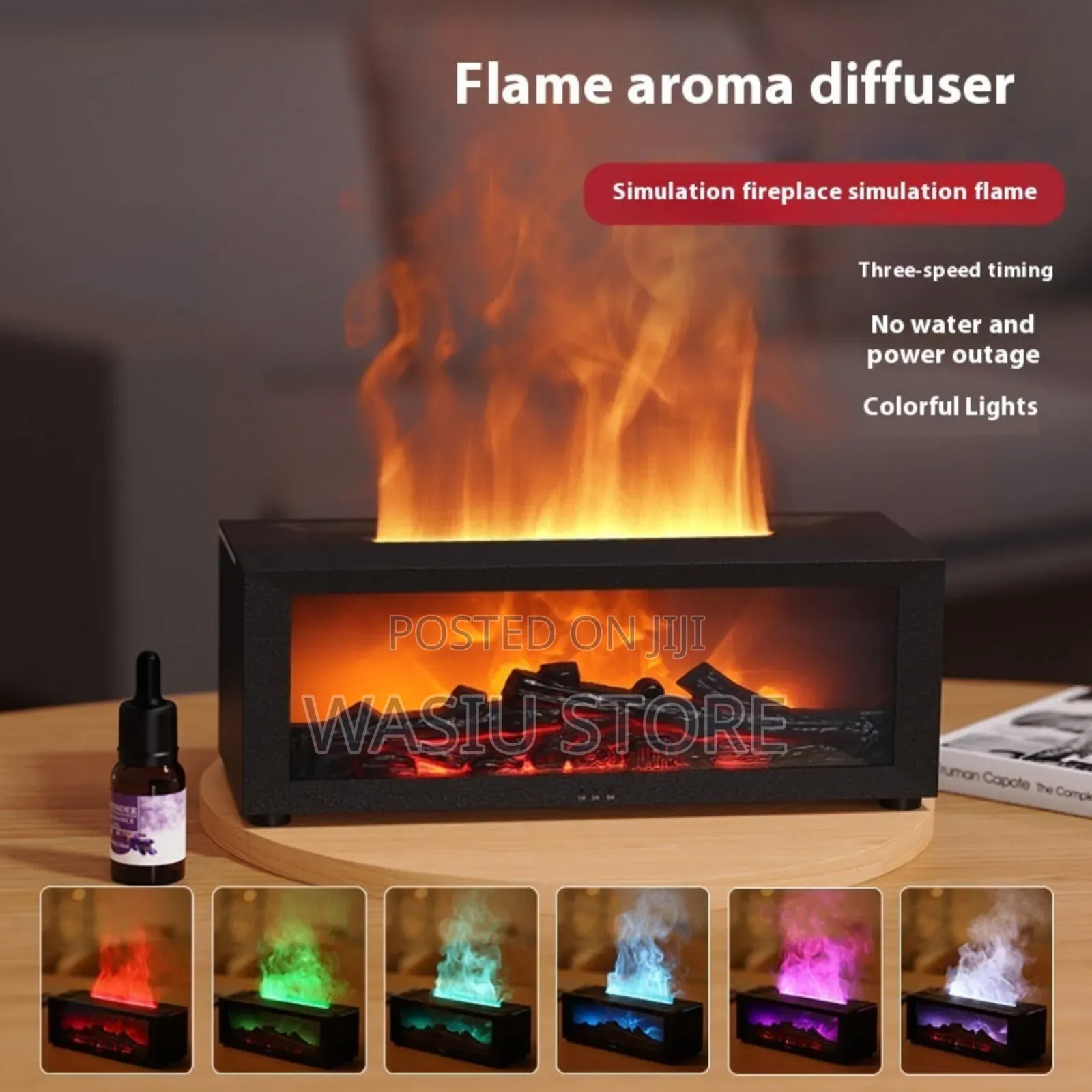 Air Humidifier Colorful Fireplace Flame Aroma Diffuser Humidifier