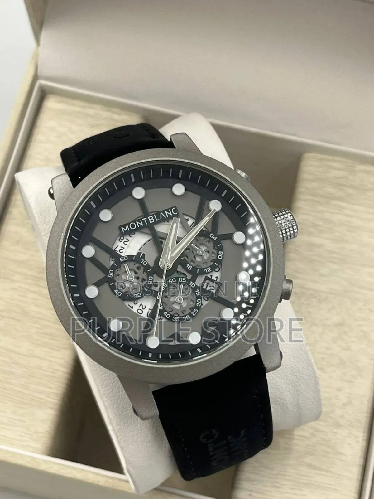 Montblanc Leather Wristwatches Black
