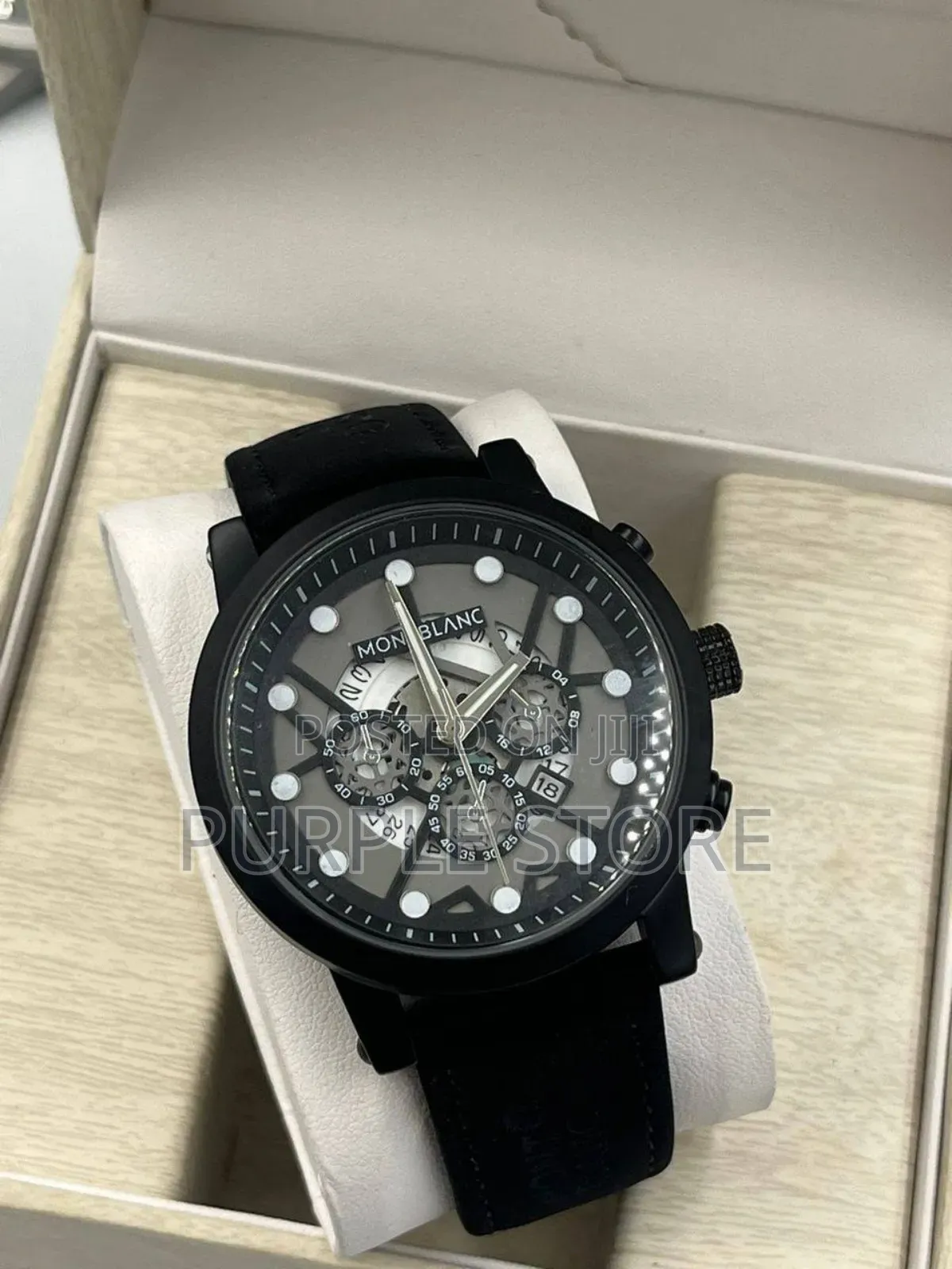 Montblanc Leather Wristwatches Black